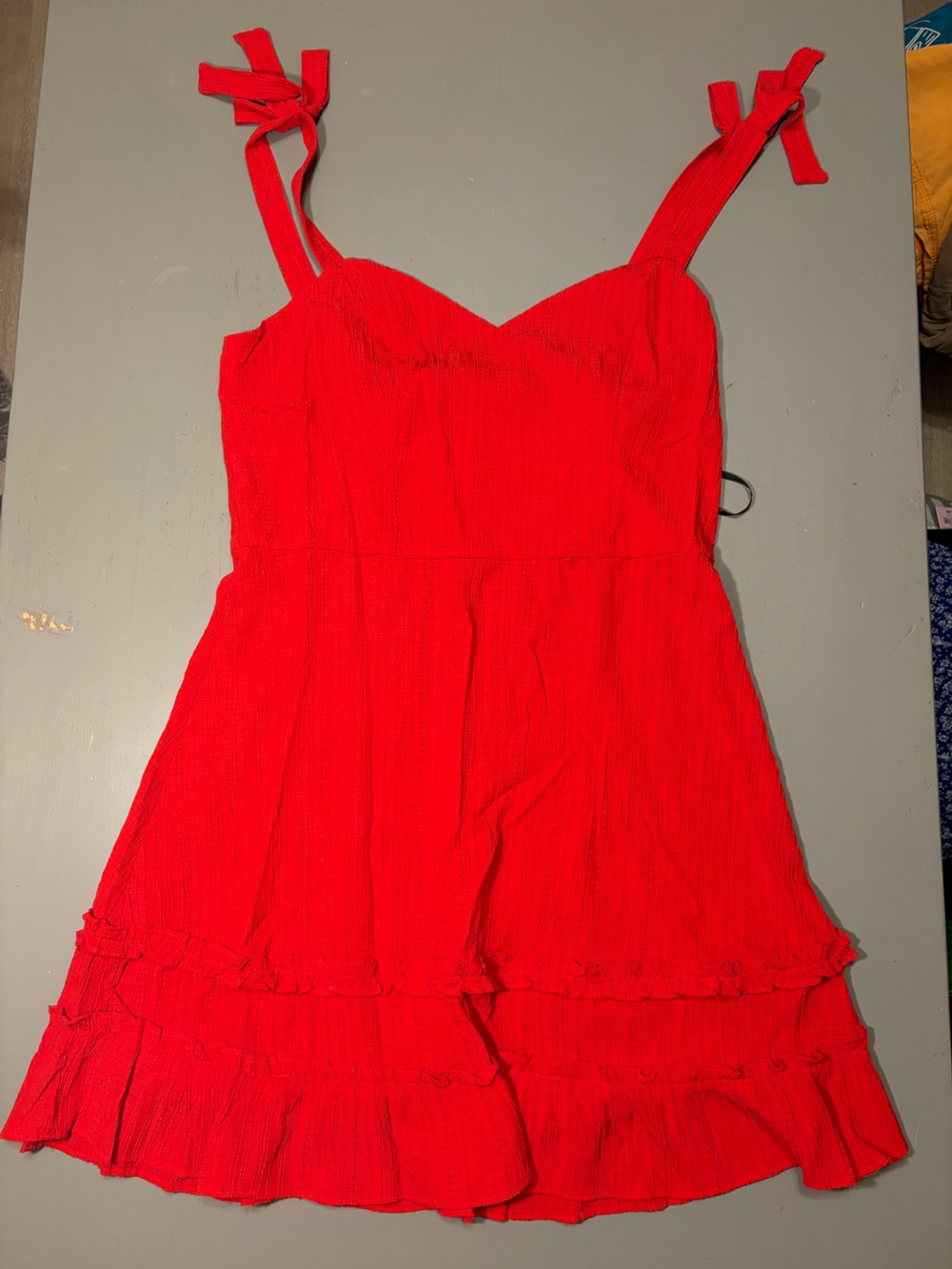 Bright Red Thin Strap Summer Dress